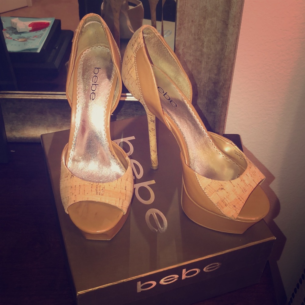 Bebe stiletto cork pump